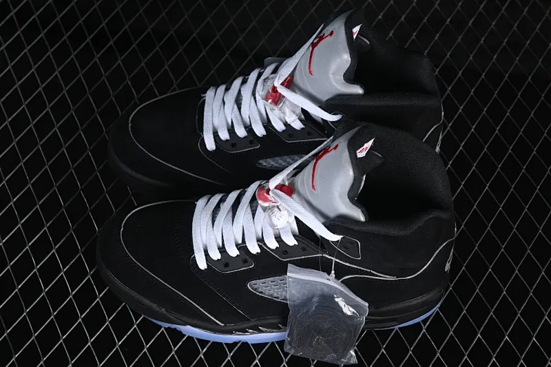 All categories Air Jordan Jordan series basketball shoes Air Jordan 5 TG version Air Jordan 5 Black "Metallic Reimagined" AJ5 Joe 5 black silver first layer basketball shoes HF3975-001